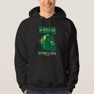 Green Man Paddy's Pub Green Ale Irish Flag St Patr Hoodie
