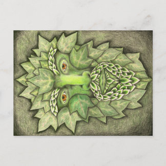 Green Man Postcard Postkarte