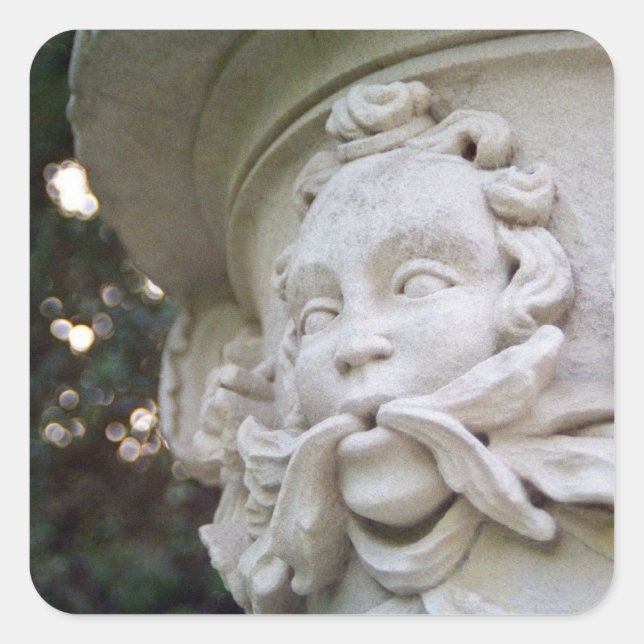 Green Man Quadratischer Aufkleber (Vorderseite)