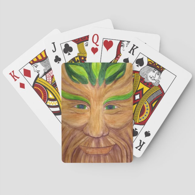 Green Man spielt Karten Spielkarten (Rückseite)