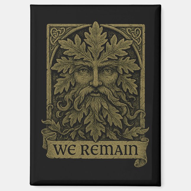 Green Man Wir bleiben Pagan Wiccan Kitchen Magnet (Vorderseite)