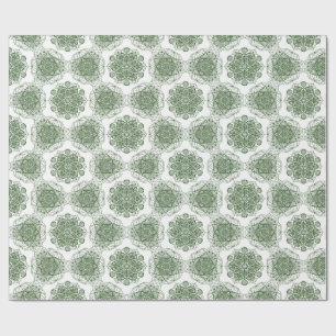 Green Mandala Floral Geschenkpapier