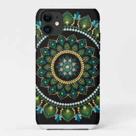 Green Mandala | handbemalt | Heilige Geometrie Case-Mate iPhone Hülle