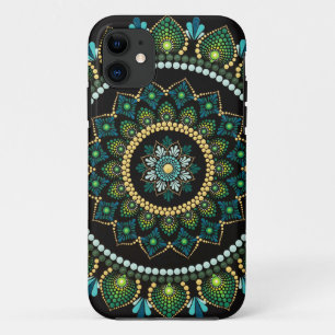 Green Mandala   handbemalt   Heilige Geometrie Case-Mate iPhone Hülle