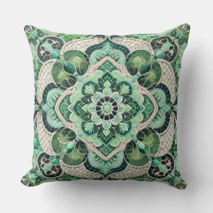 Green Mandala: Harmonie der Natur Kissen