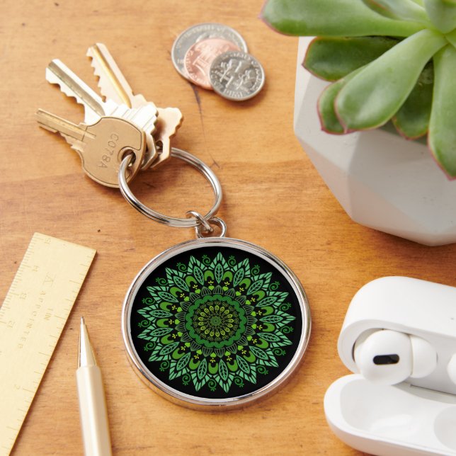 Green Mandala Schlüsselanhänger (Schreibtisch)