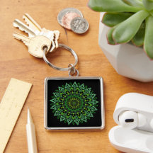 Green Mandala Schlüsselanhänger