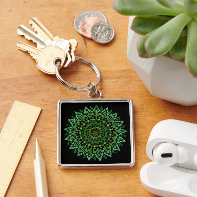 Green Mandala Schlüsselanhänger (Schreibtisch)