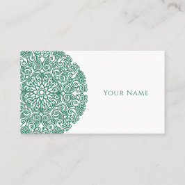 Green Mandala Universe Symbol Business Card Visitenkarte