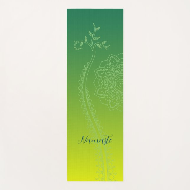 Green Mandala Yoga Mat Yogamatte (Vorderseite)