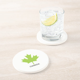 Green Maple Leaf Kanada Getränkeuntersetzer