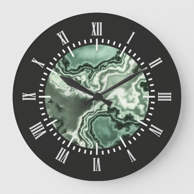 Green Marble 2 Große Wanduhr (Vorderseite)