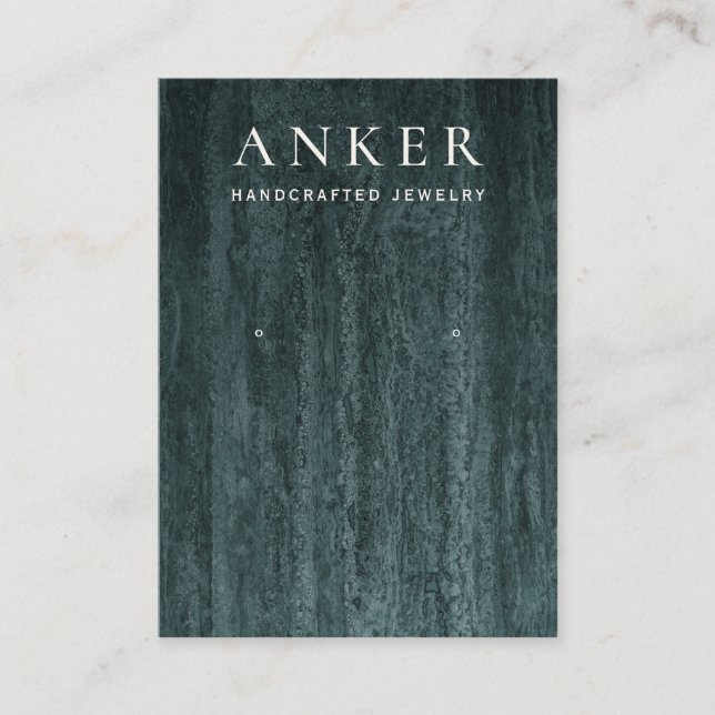 Green Marble Earring Juwelier Display Visitenkarte (Vorderseite)
