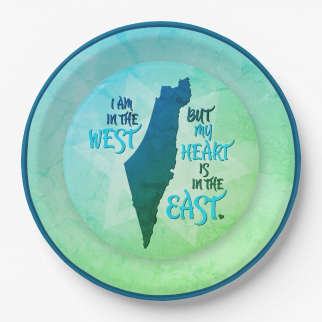 Green Marble Mein Herz ist in Ost-Israel Pappteller (Vorderseite)