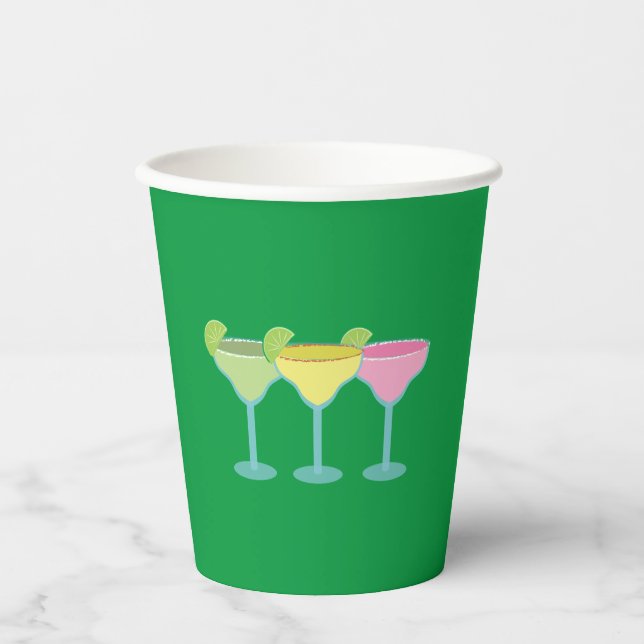 Green Margarita Glasses Party Cups Pappbecher (Vorderseite)