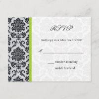 Green Mariage damassé RSVP