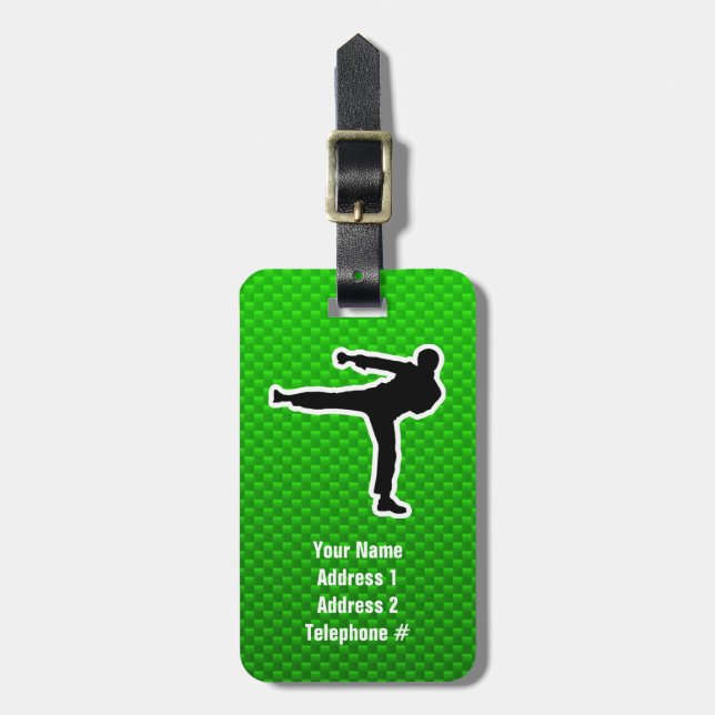 Green Martial Arts Gepäckanhänger (Vorderseite vertikal)