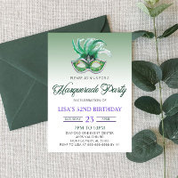 Green Masquerade Ball Party Mardi Gras Geburtstag