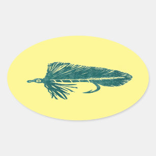 Green Matuka rationaler, fliegenfischen, fliegenbi Ovaler Aufkleber