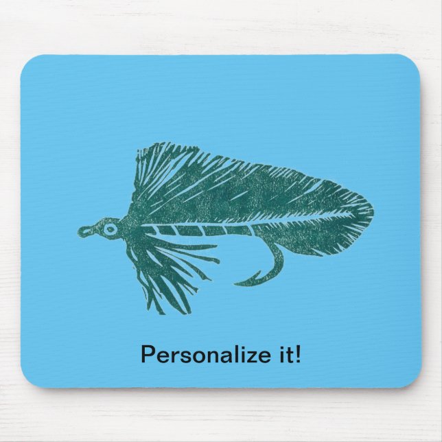 Green Matuka Streamer, Fliegenbinden, Fliegenfisch Mousepad (Vorne)