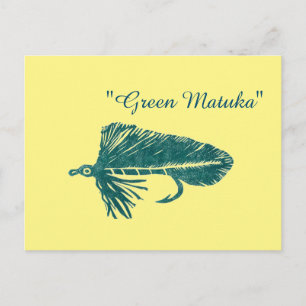 Green Matuka Streamer, Fliegenbinden, Fliegenfisch Postkarte