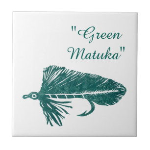 "Green Matuka" Streamer Forellenfliege Fliesen. Fliese