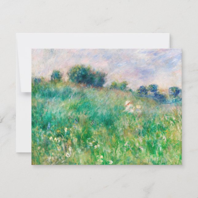 Green Meadow by Renoir Impressionist Painting Card (Vorderseite)