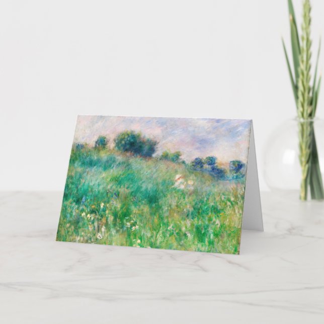 Green Meadow von Renoir Impressionist Painting Karte (Vorderseite)
