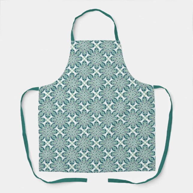 Green Medallion Print Schürze (Vorderseite)