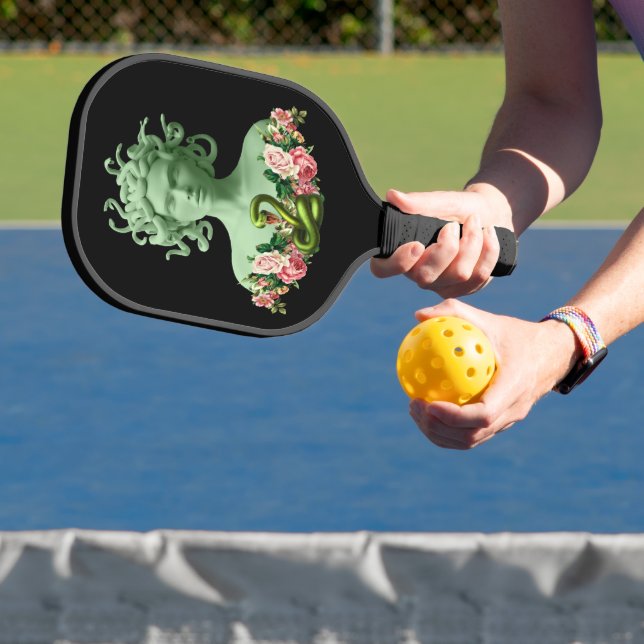 Green Medusa Gorgon Griechische Mythologie Pink Fl Pickleball Schläger (InSitu)
