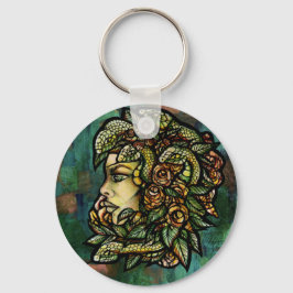 Green Medusa Snakes Rose Gorgon Schlüsselanhänger