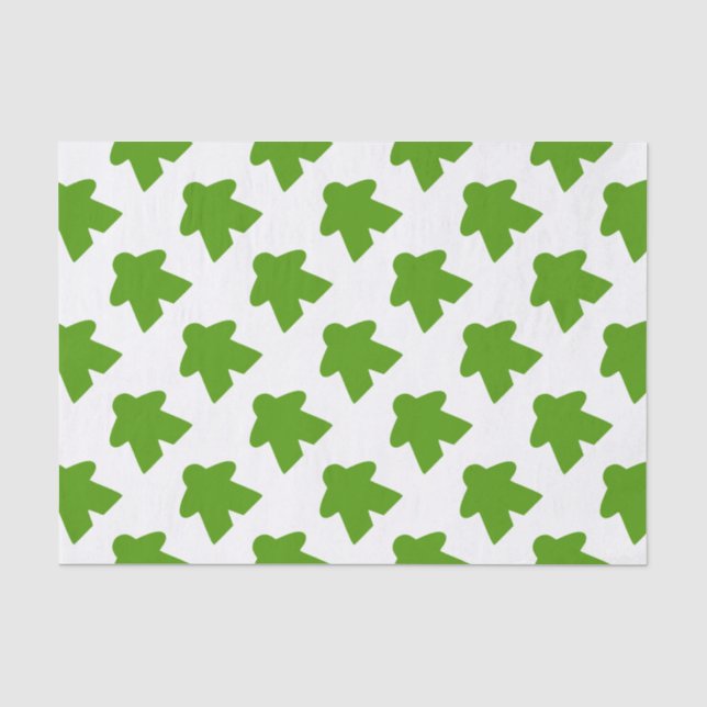 Green Meeple Board Game Piece Seidenpapier (Vorderseite)