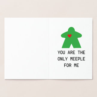 Green Meeple Board Game Valentine Folienkarte