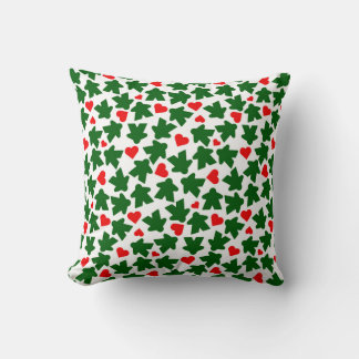 Green Meeple with Red Heart Kissen
