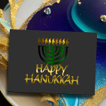 Green Menorah Flames Happy Hanukkah Card Feiertagskarte<br><div class="desc">Unterkunft thematisch von Umua entworfen. Gedruckt und ausgeliefert von Zazzle oder ihren Partnern.</div>