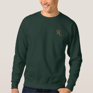 Green Mens Custom Sticked Monogram Sweatshirt