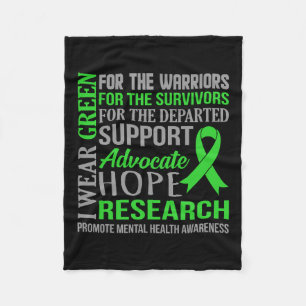 Green Mental Health Awareness Support Graphic Fleecedecke