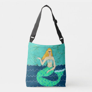 Green Mermaid Beach Bag Tragetaschen Mit Langen Trägern
