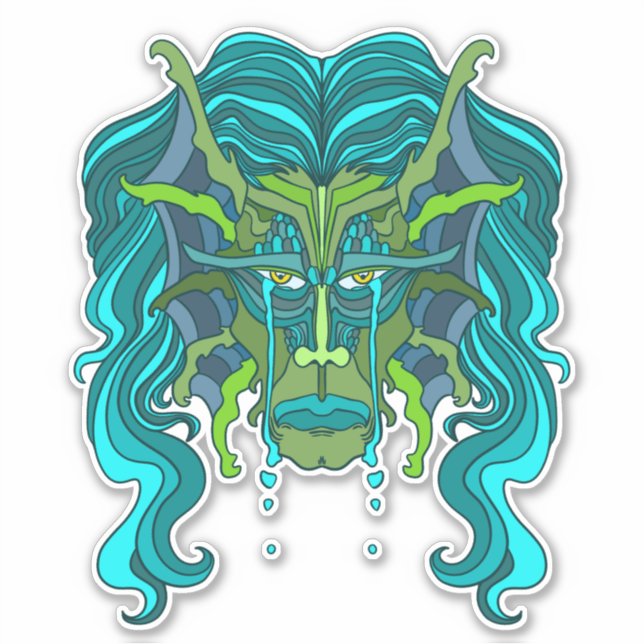 Green Merman Aufkleber (Vorderseite)