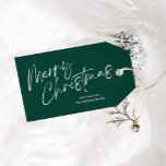 Green Merry Christmas Calligraphy Script Geschenkanhänger<br><div class="desc">Green Merry Weihnachtskalligrafie-Geschenkartikel Tags bietet ein minimalistisches Design mit modernen Kalligrafien-Skripten.</div>