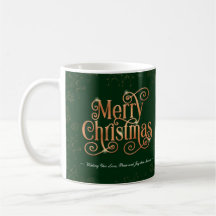 Green Merry Christmas Sparkle Gold Script Custom