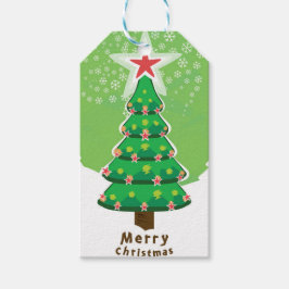 Green Merry Christmas Tree Geschenkanhänger