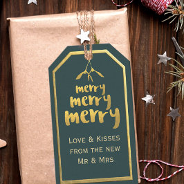 Green Merry Mistletoe Weihnachtsgeschenke Tags Geschenkanhänger