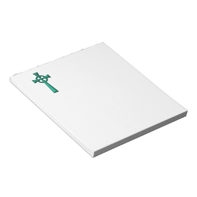 Green Metallic Celtic Cross Notizblock (angewinkelt)