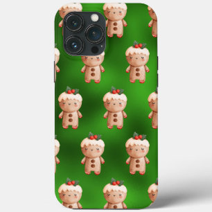 Green Metallic Gingerbrot Cookie Man Holiday Case-Mate iPhone Hülle