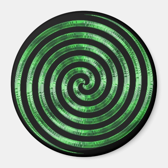 Green Metallic Swirl Magnet (Vorne)