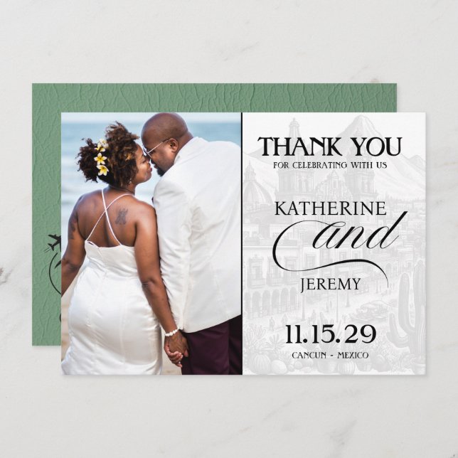 Green-Mexico-Pass Dankeskarte (Vorne/Hinten)