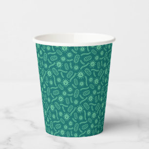 Green Microbes-Muster Pappbecher