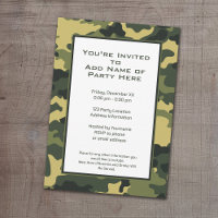 Green Military Camouflage Party
