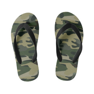 Green Military Camouflage Pattern Kinderbadesandalen